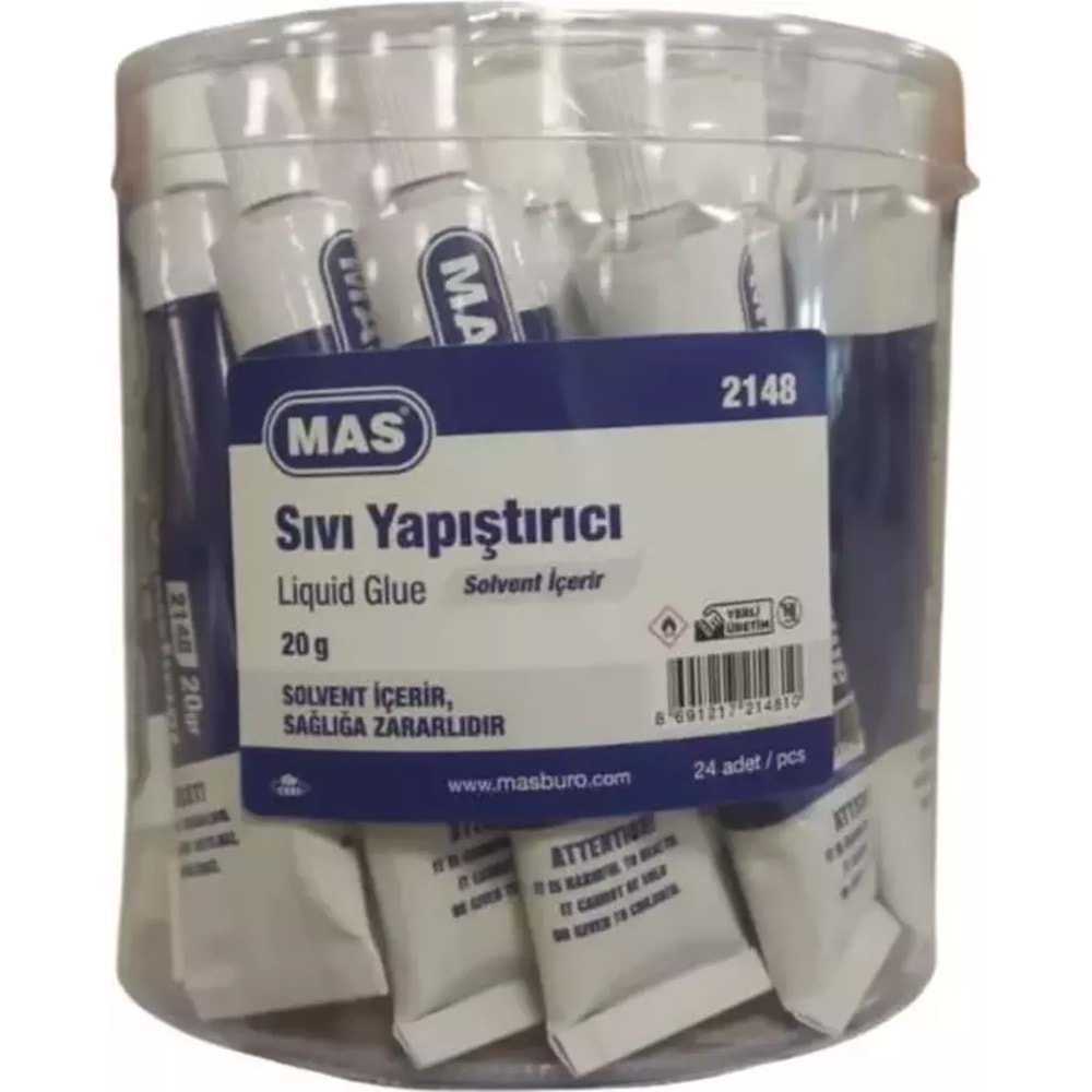 Mas Sıvı Yapıştırı Tüpte 20 Gr Solvent İçerir 2148 (1 Adet)
