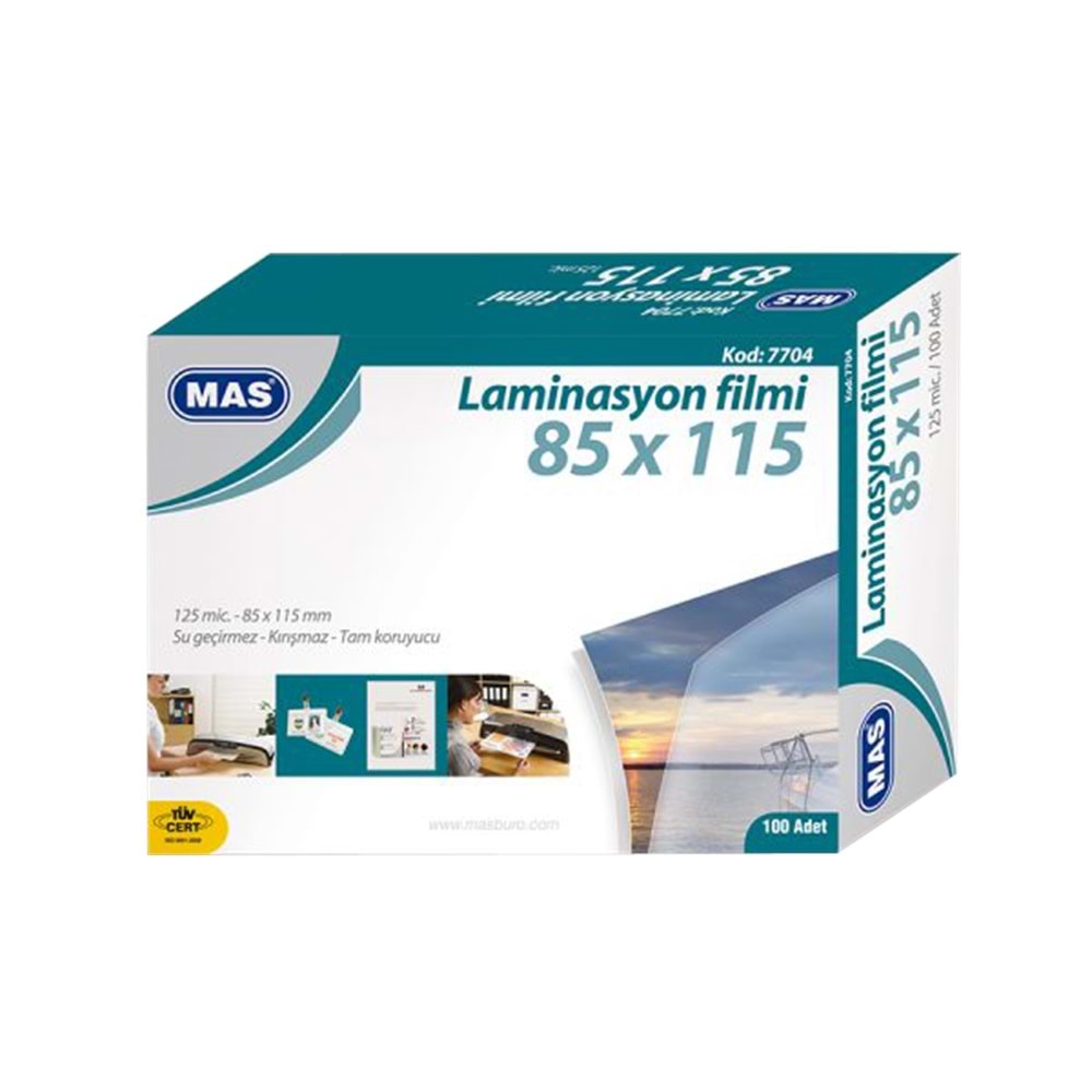 Mas Laminasyon Filmi Parlak 85x115 125 MIC 7704 (1 Adet)