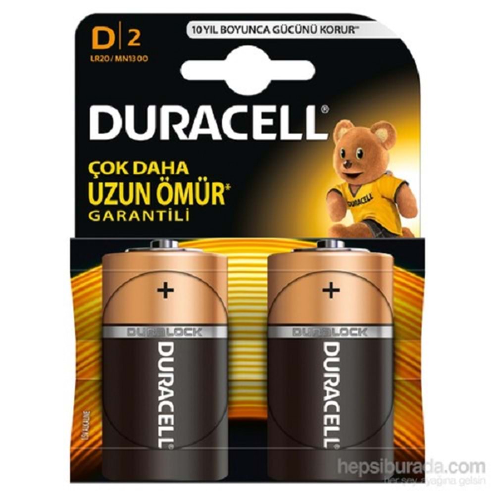 Duracell Alkalin Orta Boy Pil (C) 2 Lİ Kartela
