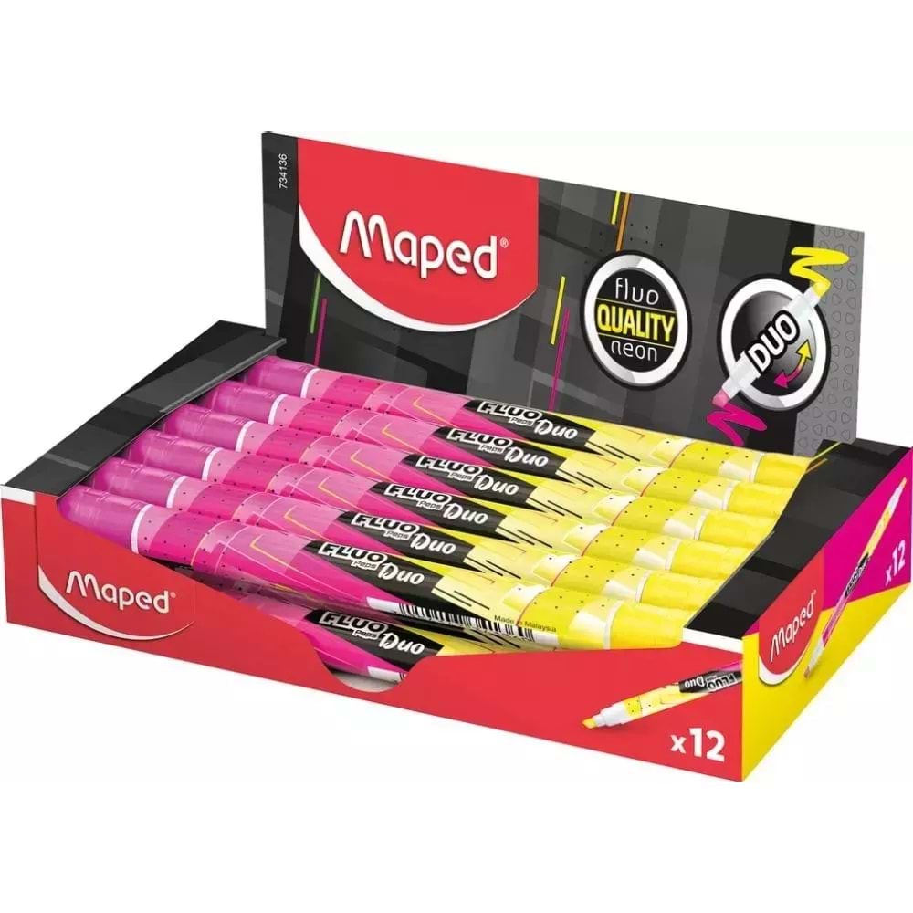 Maped Fosforlu Kalem Fluo Duo Sarı-Pembe 742531 (1 Adet)