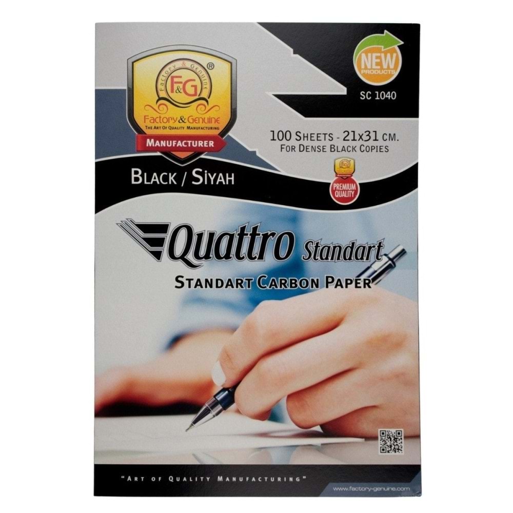 Factory Karbon kağıt Standart 21x31 Cm Siyah Sc1050-s