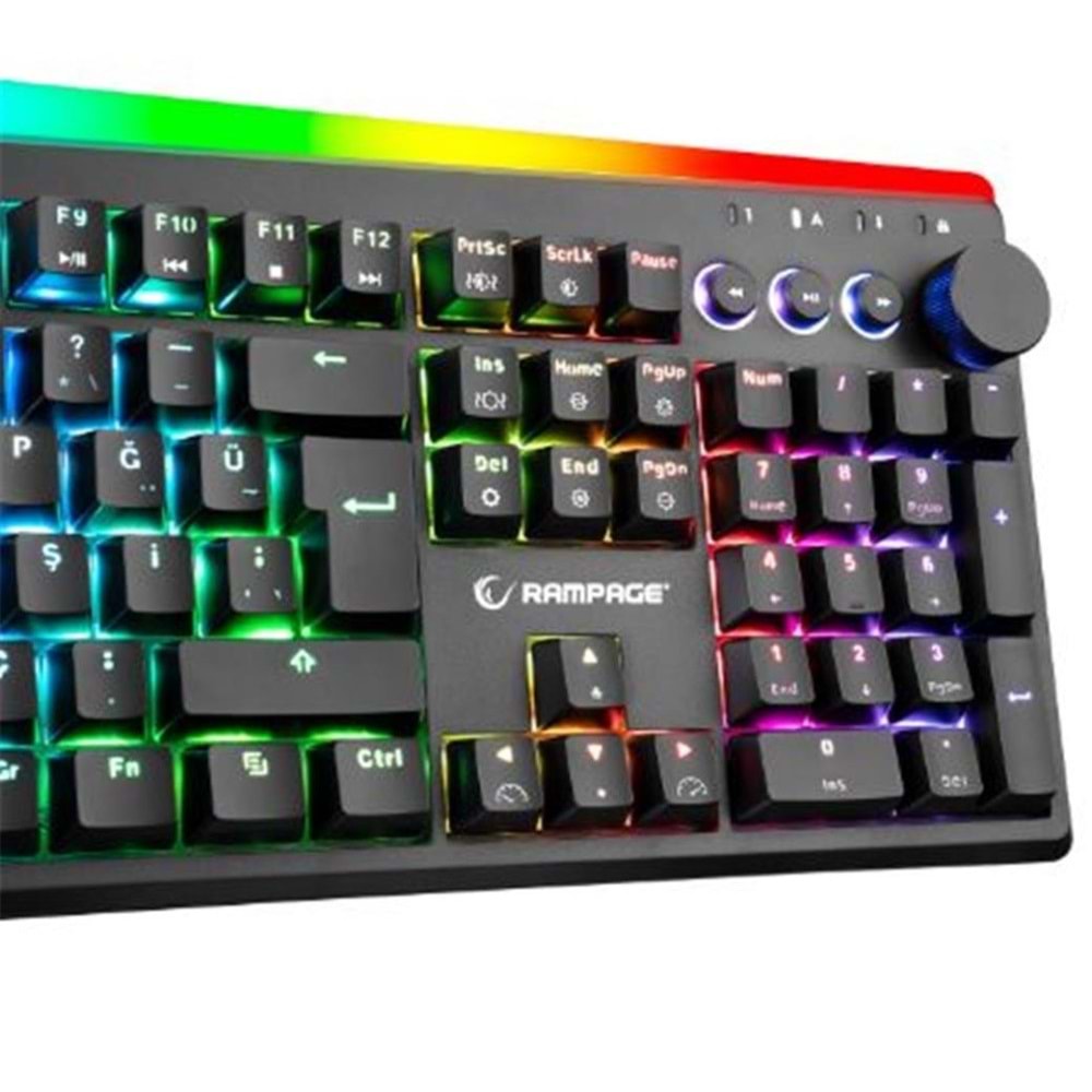 Rampage KB-R97 X-TRACER Siyah RGB Aydınlatmalı Red SwitchGaming Oyuncu Mekanik Klavye