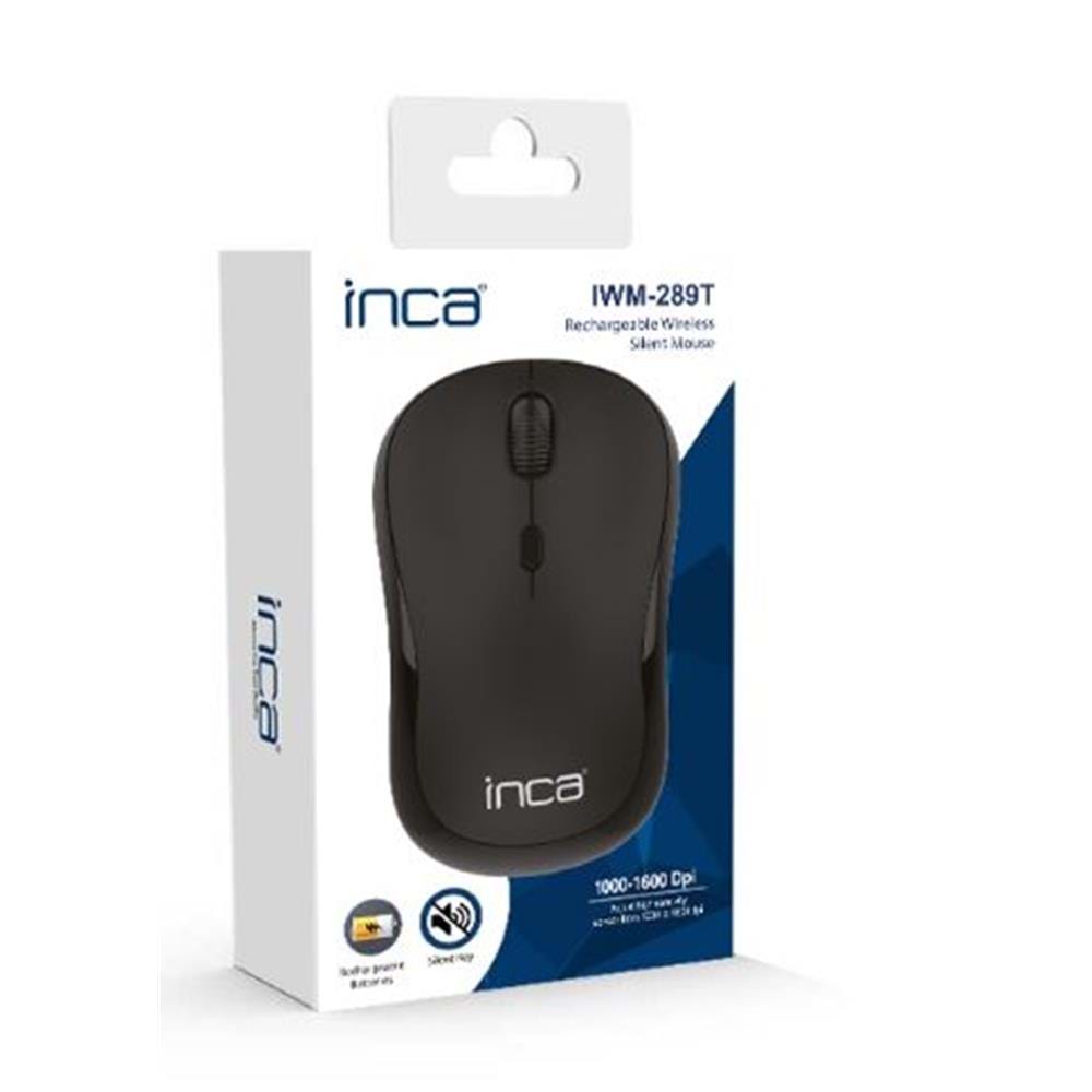 INCA IWM-289T Wireless +Şarjlı Sessiz Mouse Siyah