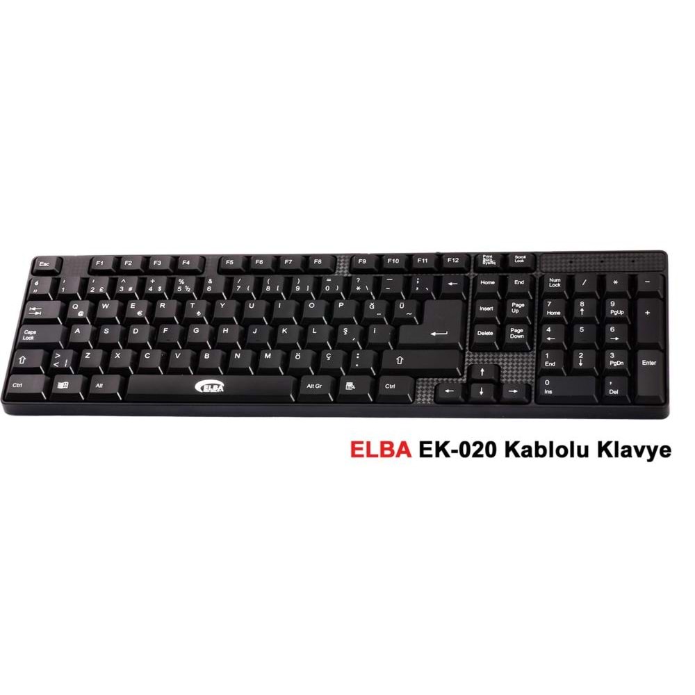 Elba EK-020 F Usb Siyah Türkçe Kablolu Standart Klavye (1.8Mt Kablo Uzunluğu)