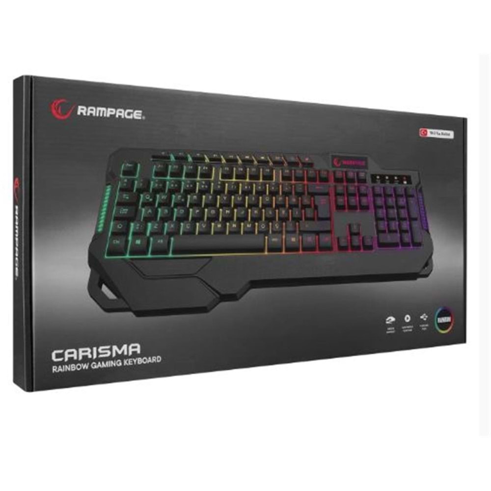 Rampage KB-R46 CARISMA USB Rainbow Aydınlatmalı Q Gaming Oyuncu Klavye