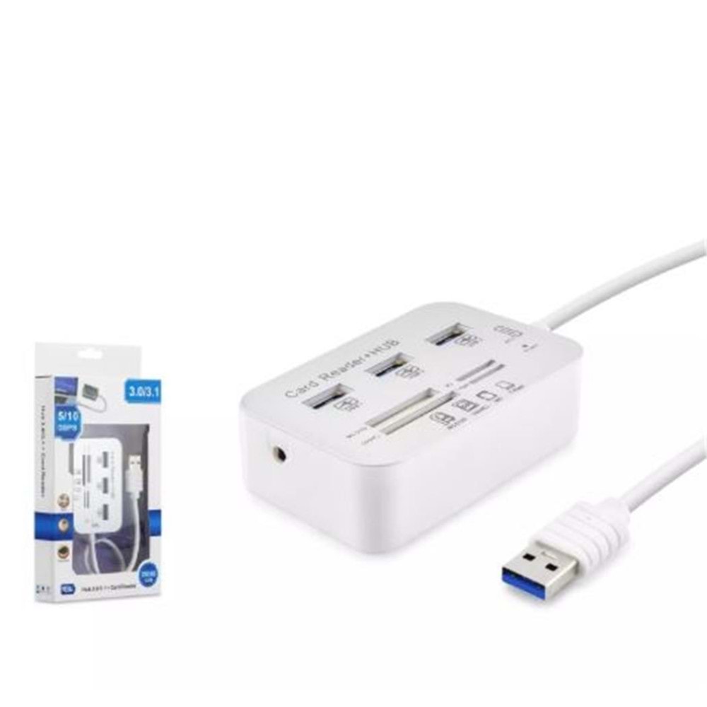 Hadron Hdx7028 Usb3.0 Hub Combo 3-Usb3.0 + Ms + Sd + M2 + Tf 20Cm Beyaz