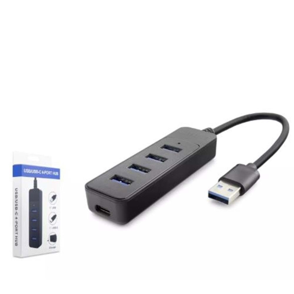 Hadron Hdx7046 Usb Hub 3-Usb3.0 + Type-C 4in1 Siyah