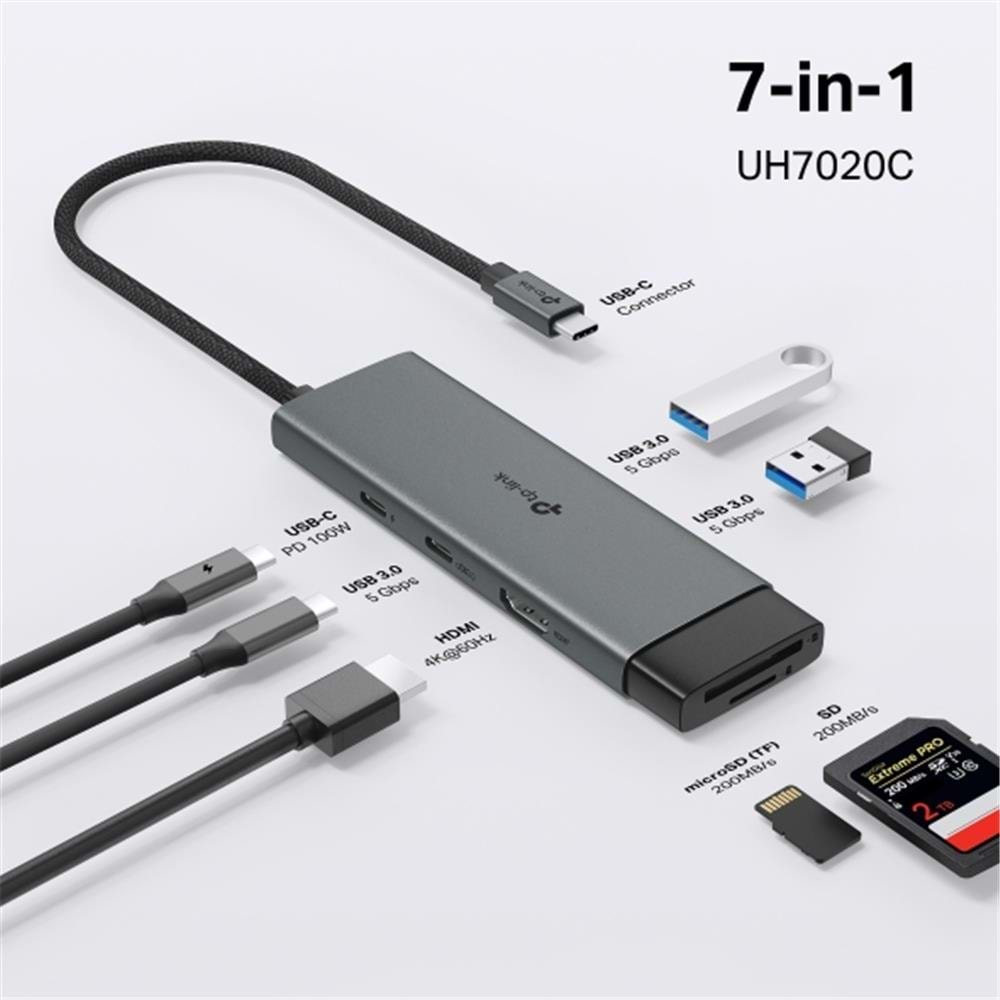 Tp-Link UH7020C USB Type C Docking Station 7 Port ( USB-C PD + USB C + HDMI + USB 3.0 X2 )
