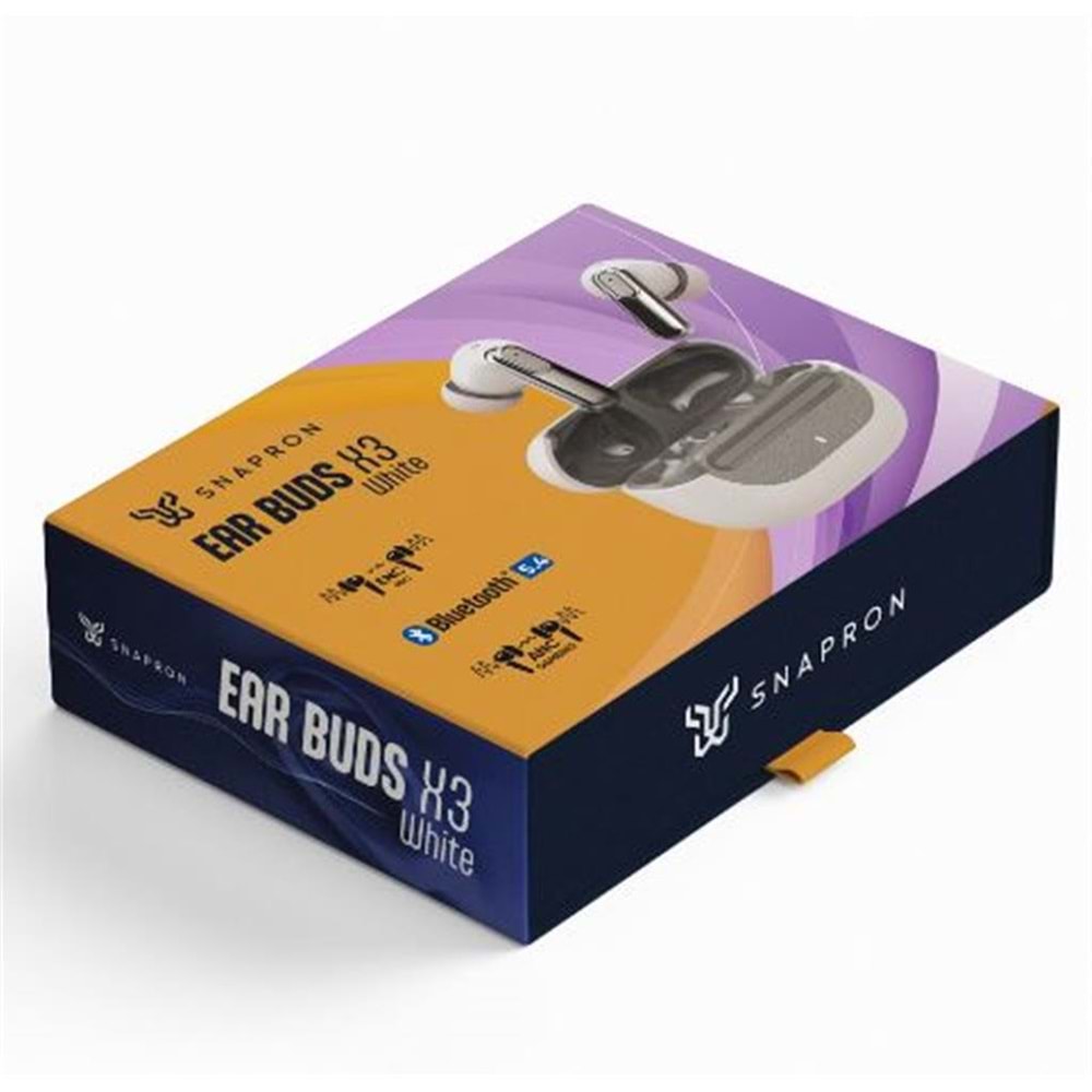 Snapron SNK-9001 ANC Beyaz & ENC Kablosuz Bluetooth 5.4 Kulaki İçi Kulaklık (Enc Mıc-Anc Gameıng)
