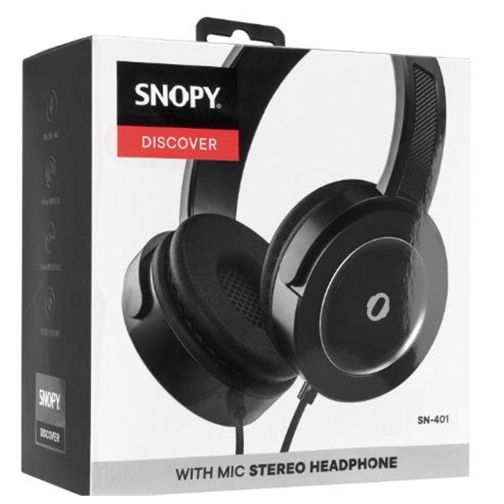 Snopy SN-401 DISCOVER Gri Güçlendirilmiş Bass Etkili Mikrofonlu Kulaklık