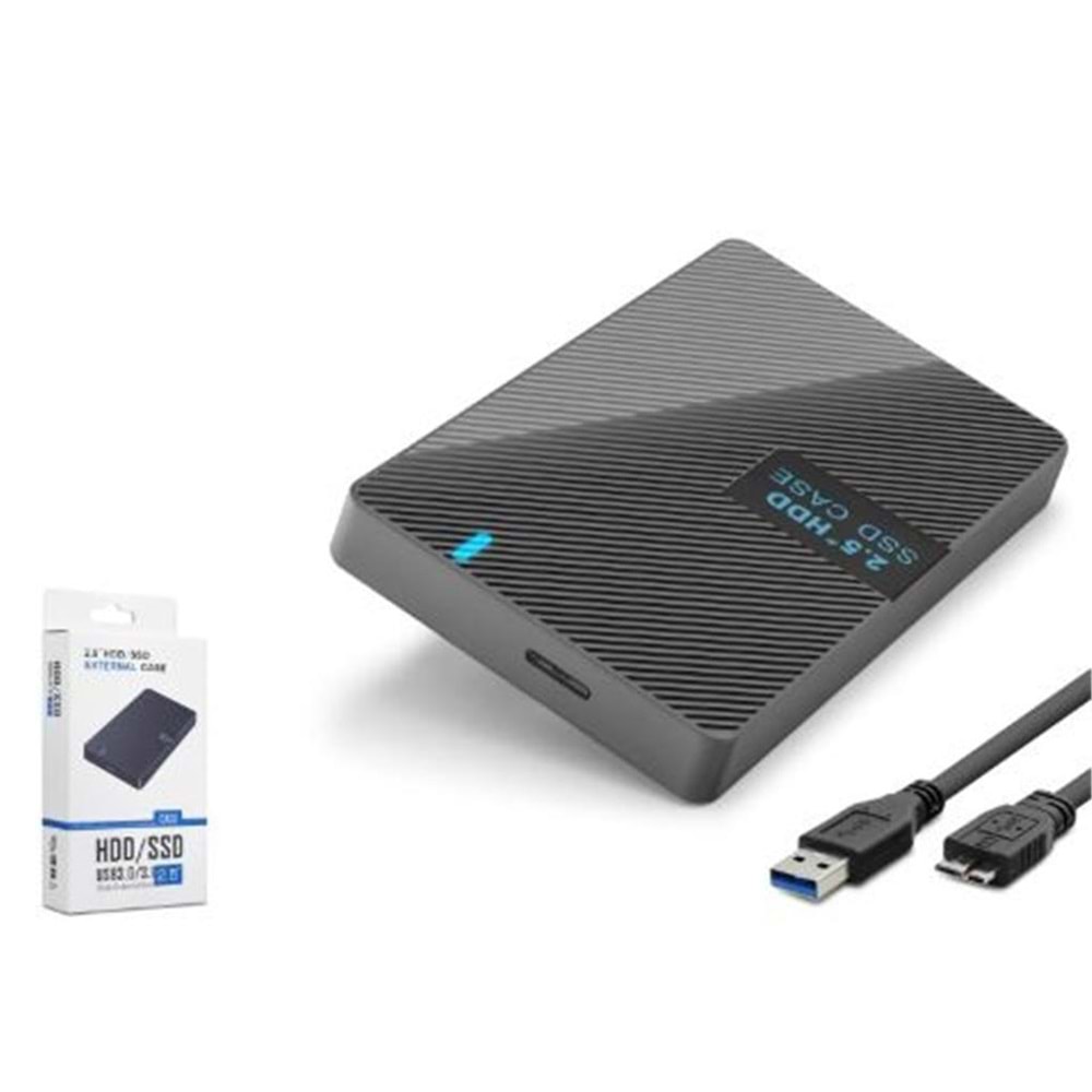 HADRON HDX1793 2.5 İnç SATA HDD-SSD Harici Disk Kutusu USB 3.0 Type-C - Siyah