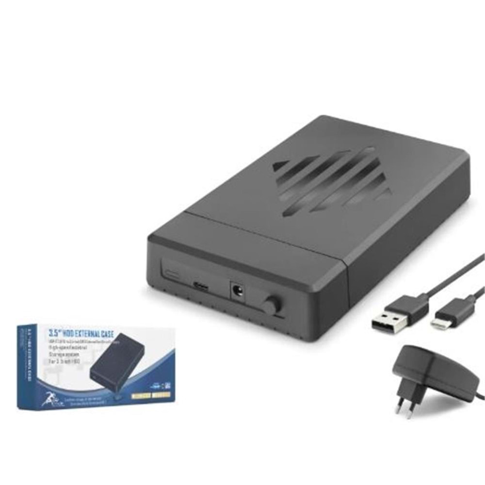 HADRON HDX1795 3.5 İnç SATA HDD Harici Disk Kutusu USB 3.0 Type-C - Siyah