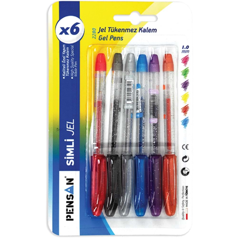 Pensan Tükenmez Kalem Jel Simli 1.0 mm Turuncu 2280 (1 Adet)