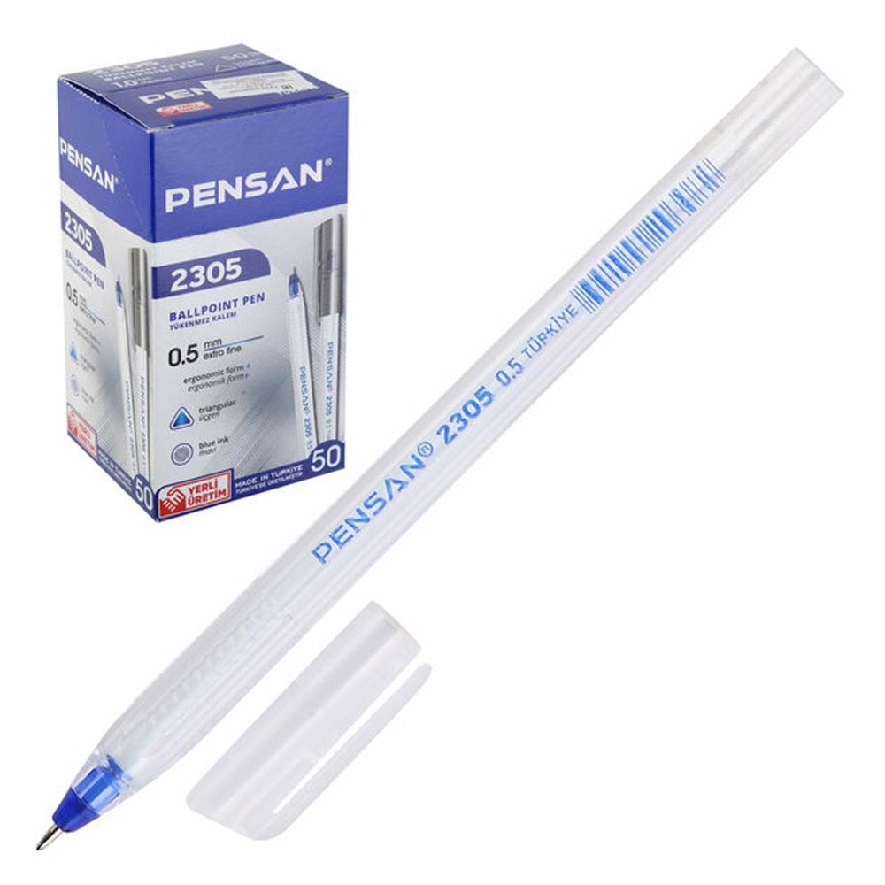 Pensan Tükenmez Kalem Üçgen Mavi 0,5 MM 2305 (1 Adet)