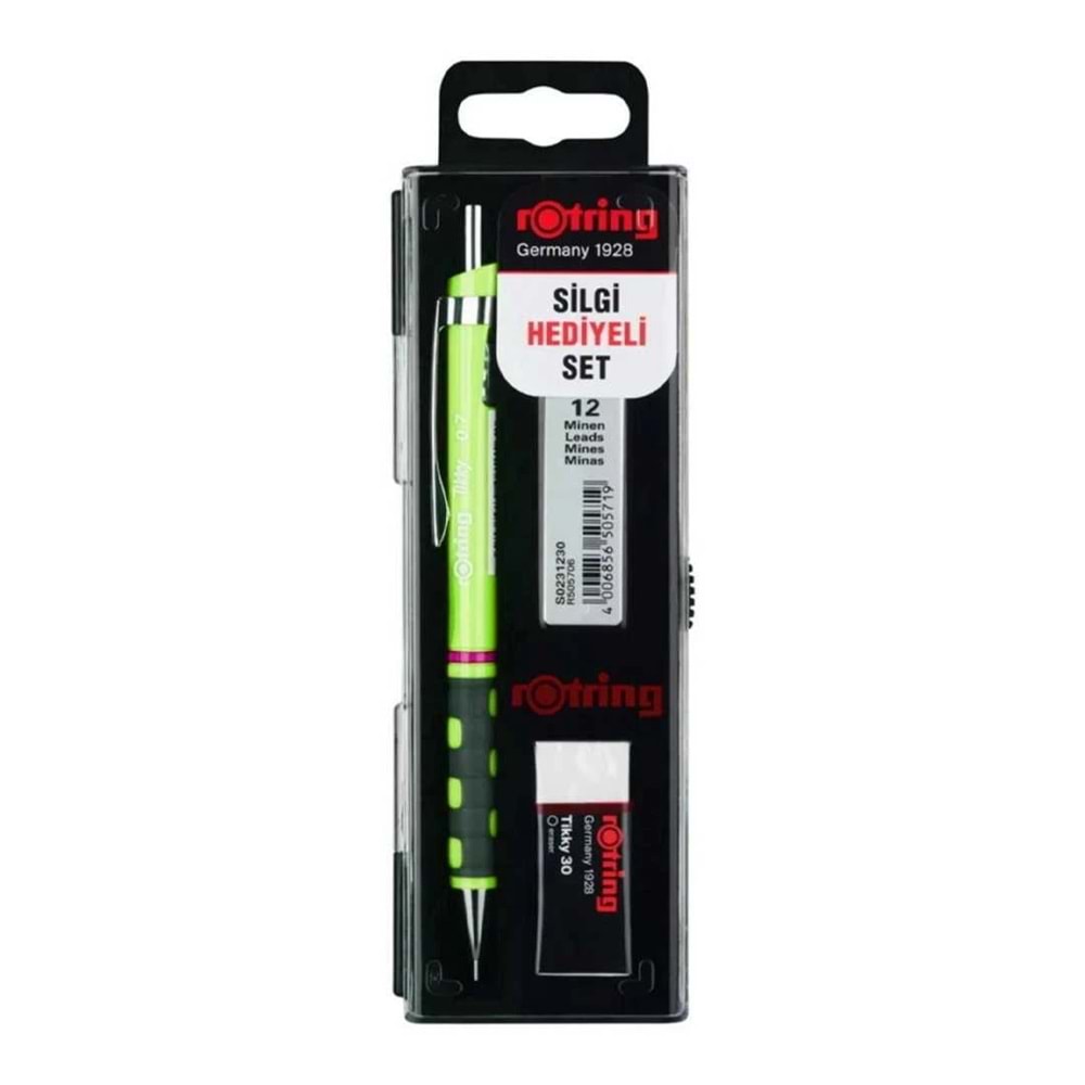 Rotring Okul Seti Tikky Rd 0.7+Min Silgi Hediyeli Limon Yeşili