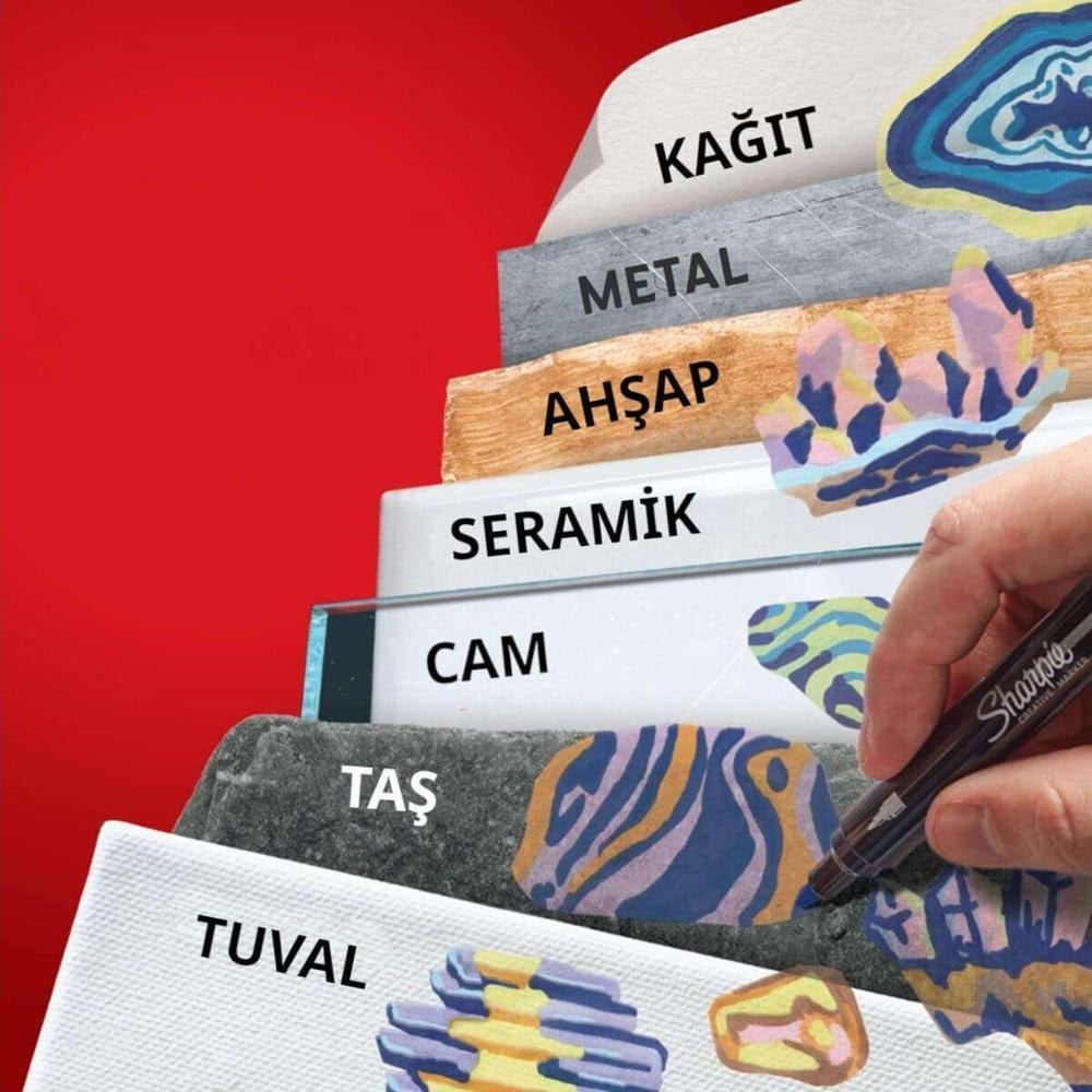 Sharpie Markör Akrilik Doğa Tonları Yuvarlak Uç 12 Li Bl Sh-2213421