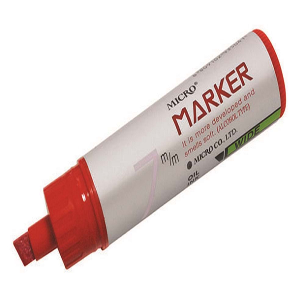 Micro Markör Permanent 7 MM Kesik Uçlu Kırmızı MMP701