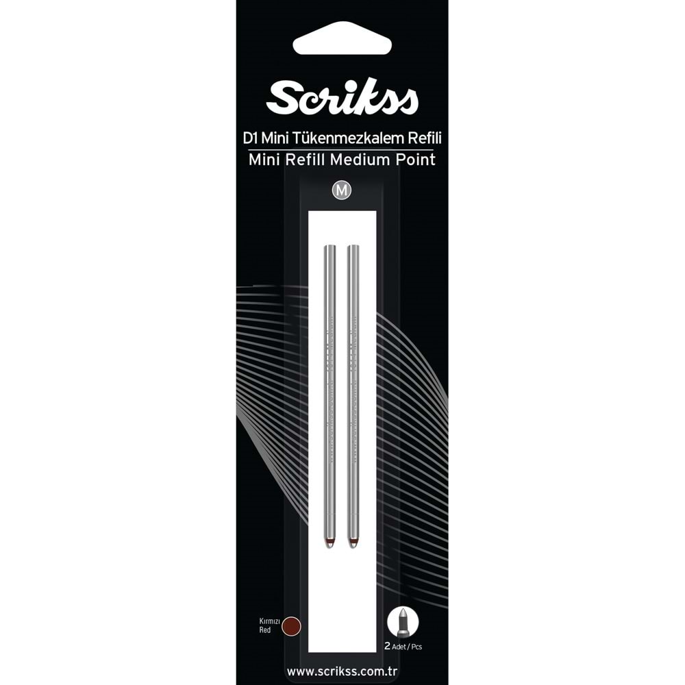 Scrikss D1 Tukenmez Medıum Kısa Refil Kırmızı Bls (1 Adet)