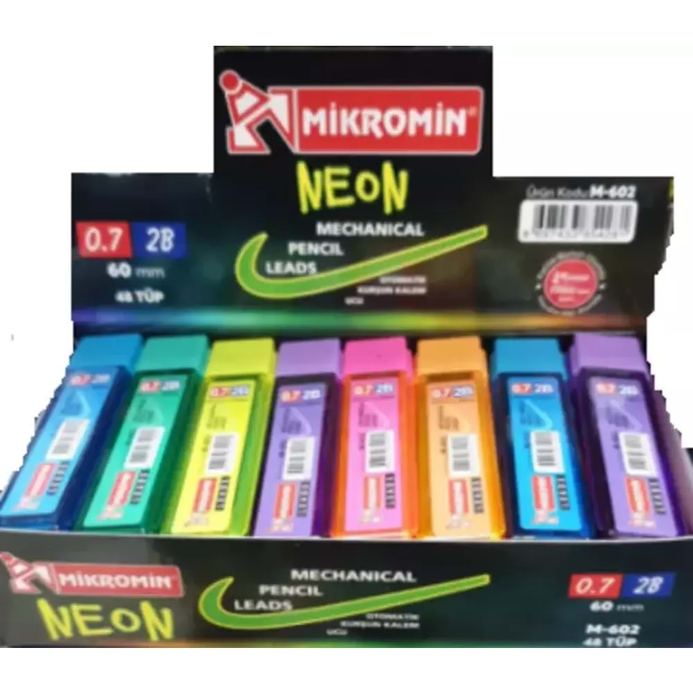 Mikro Kurşun Kalem Ucu kısa Min) 60 mm Neon 0.9 MM M-602 (1 Adet)