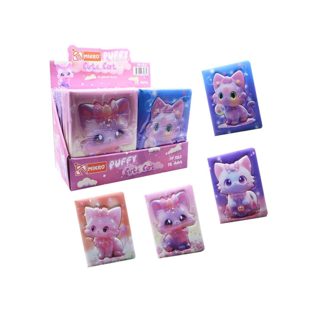 Mikro Not Defteri Puffy Cute Cat Pf-120