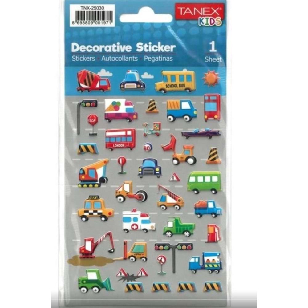 Tanex Stickers Eu Puffy Damla Etiket Trafik Serisi 6 Ad. Tnx-25030