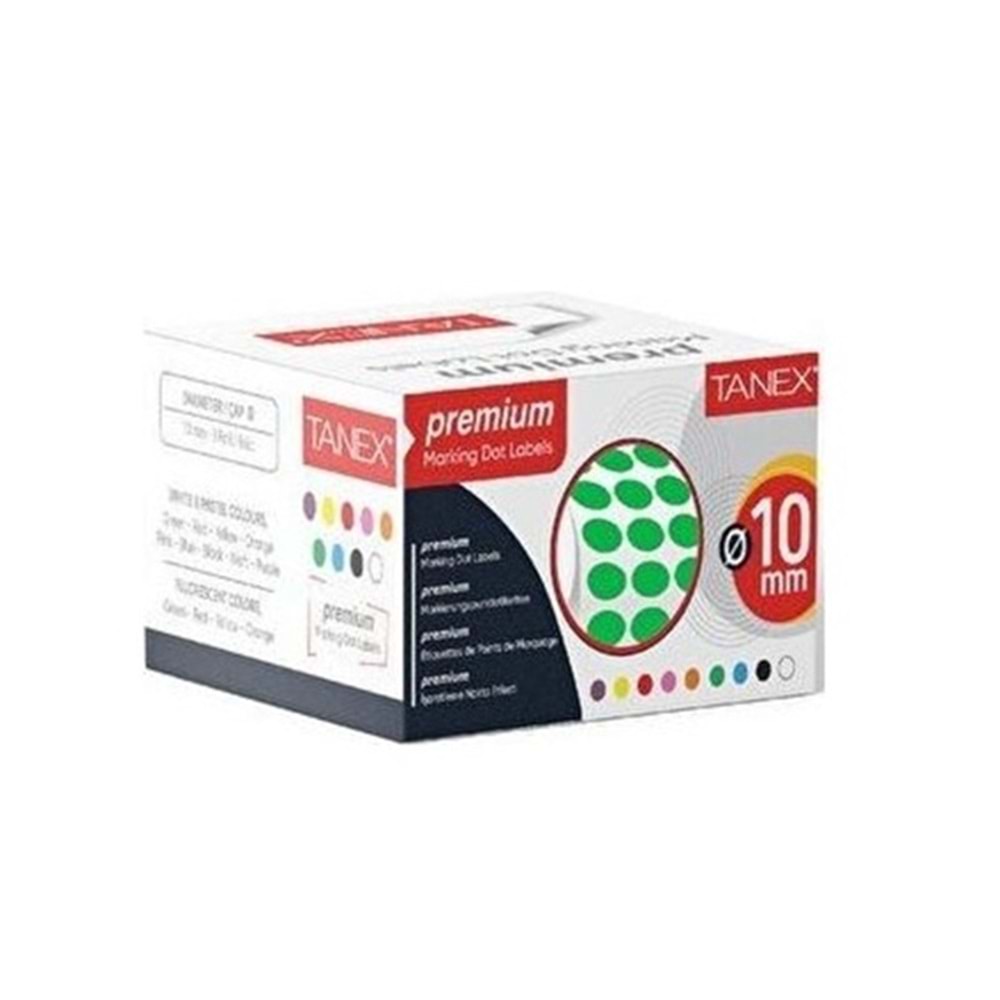 Tanex Nokta Etiket 10 MM 5000 Li Yeşil Tekli Kutu