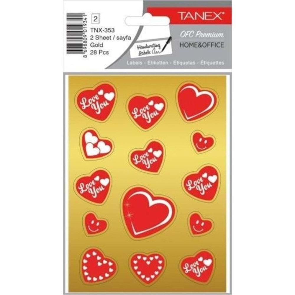 Tanex Gold Kalp Etiketi-3 Tnx-353 (1 Adet)
