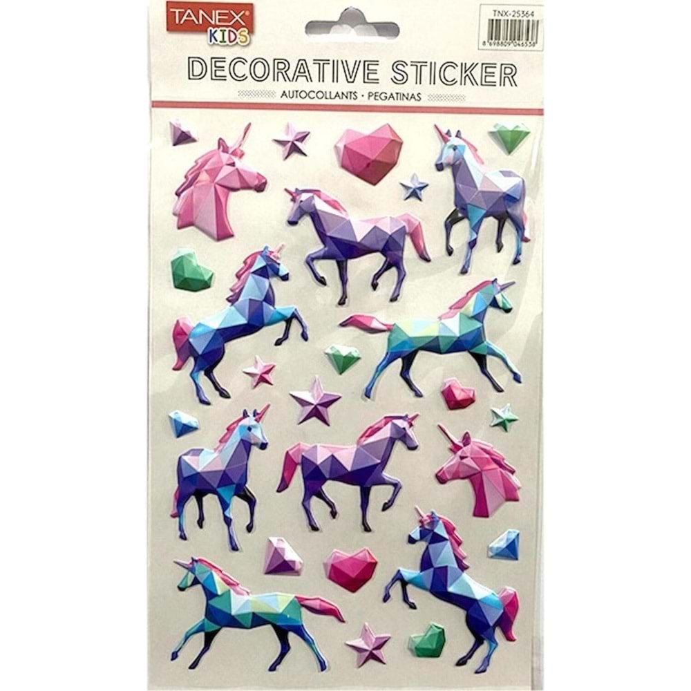 Tanex Unicorn 3-d Serisi Puffy Etiketi Tnx-25364