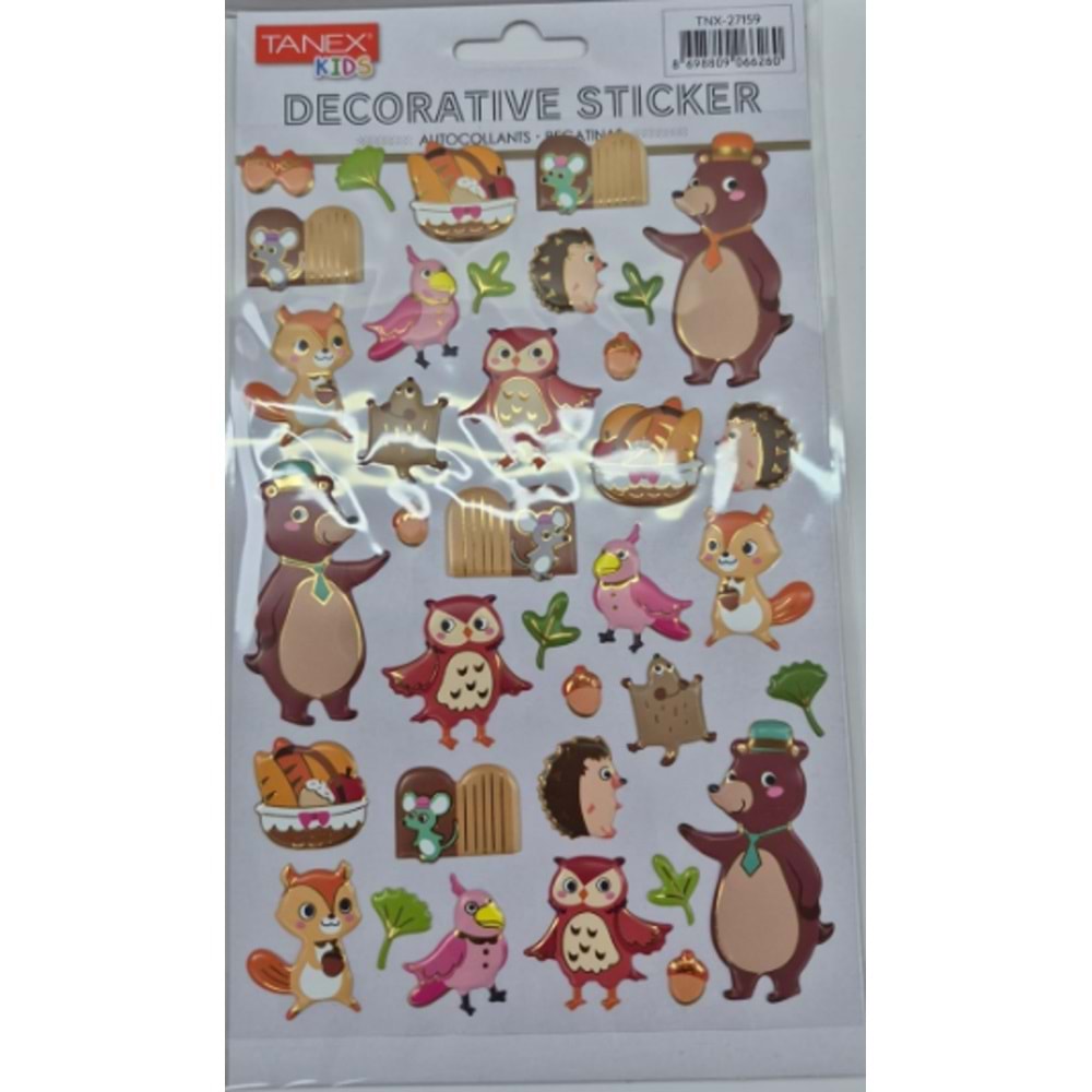 Tanex Puffy Mutlu Orman Hayvanları Serisi Tnx-27159