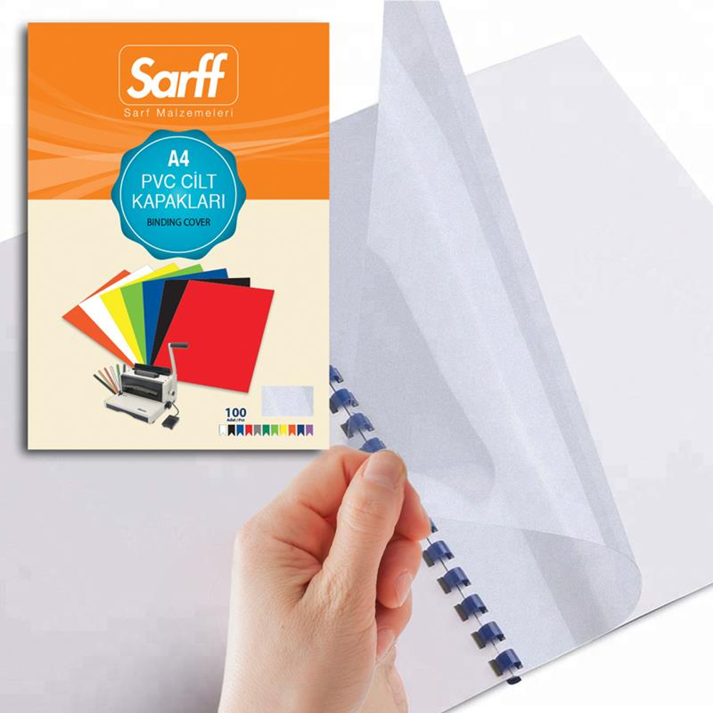 Sarff Cilt Kapağı Plastik Opak A4 160 MIC Şeffaf Buzlu 15201004 (1 Adet)
