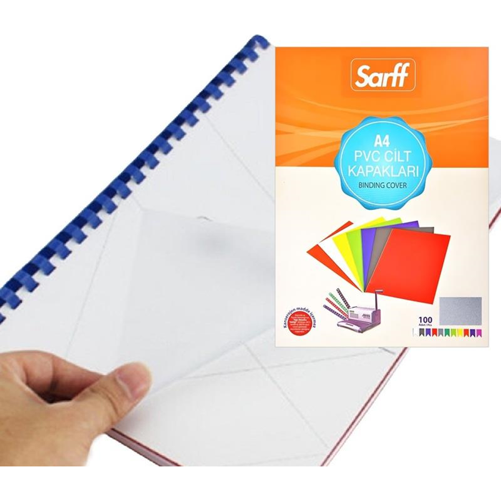 Sarff Cilt Kapağı Plastik Opak A4 160 MIC Şeffaf Buzlu 15201004 (1 Adet)