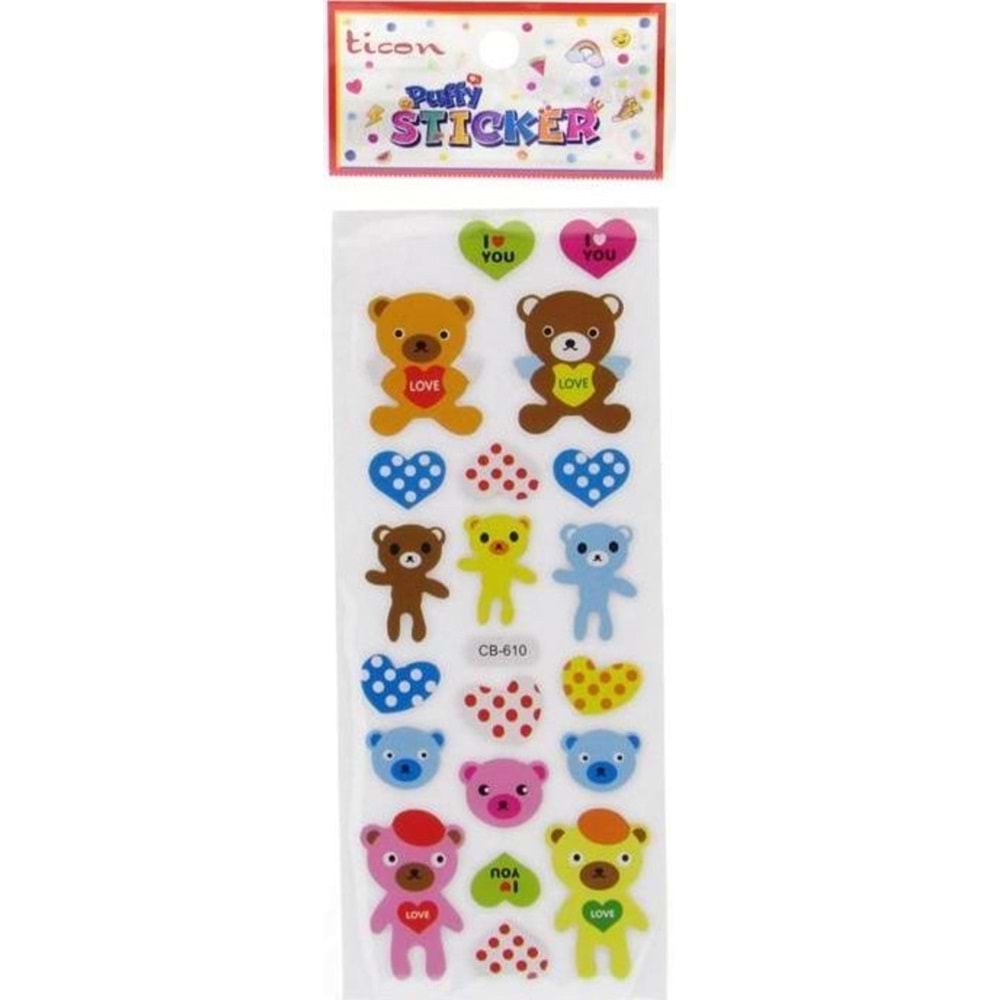 Ticon Puffy Sticker Hayvan Figürler Tps-007/19 (1 Adet)
