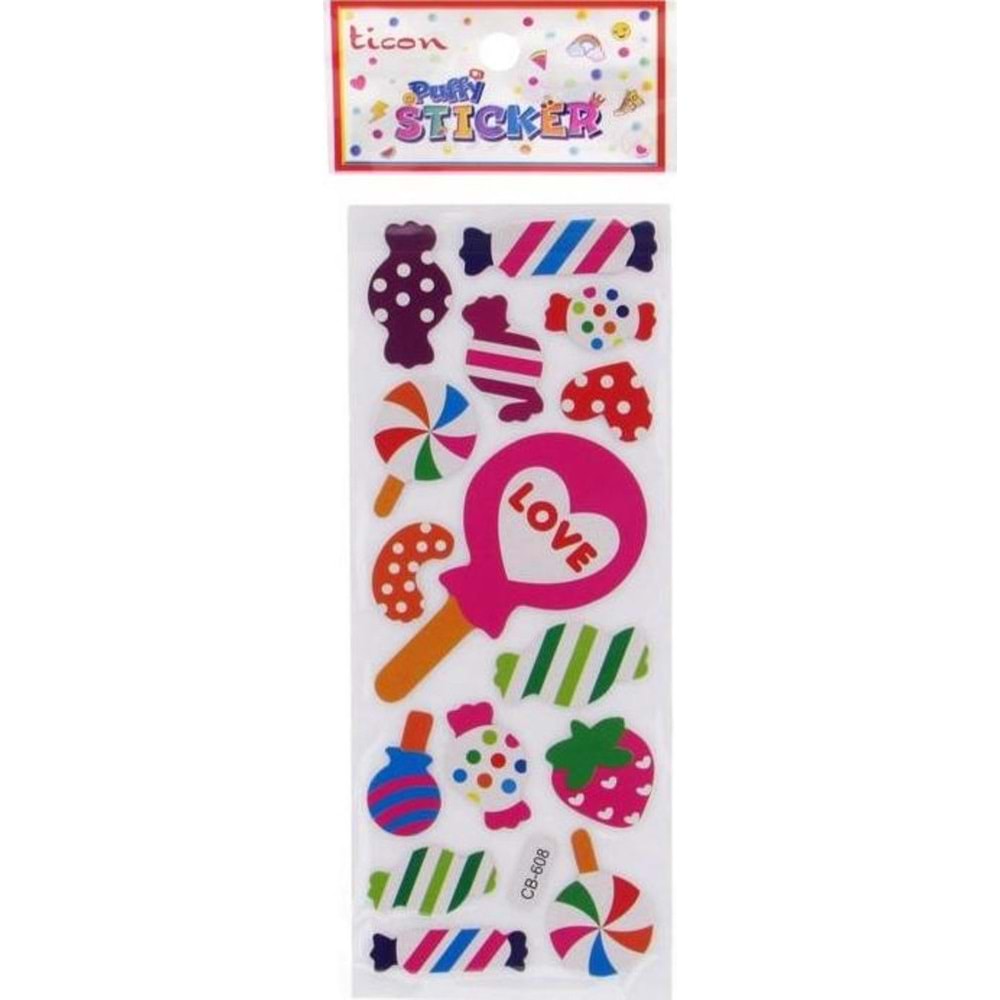 Ticon Puffy Sticker Şeker Tps-009/5 (1 Adet)