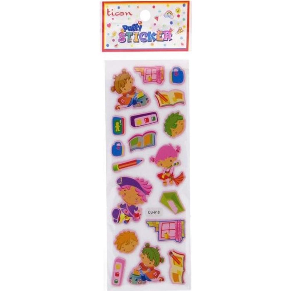 Ticon Puffy Sticker Çizgi Karakter Tps-009/7 (1 Adet)