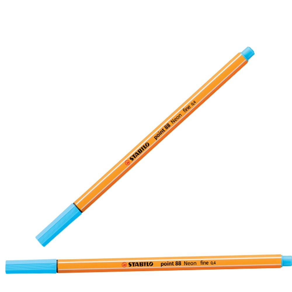 Stabilo Keçe Uçlu İnce Kalem 88 Point 0.4 MM Fosforlu Mavi 88/031 (1 Adet)