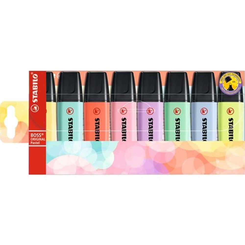 Stabilo Fosforlu Kalem Boss Pastel 8 Li Paket 70/8-2