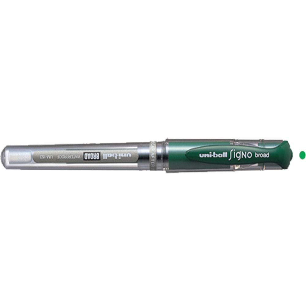 Uni-Ball Roller Kalem Signo Broad Jel Bilye Uç İmza Kalemi 1.0 MM Yeşil UM-153 (1 Adet)