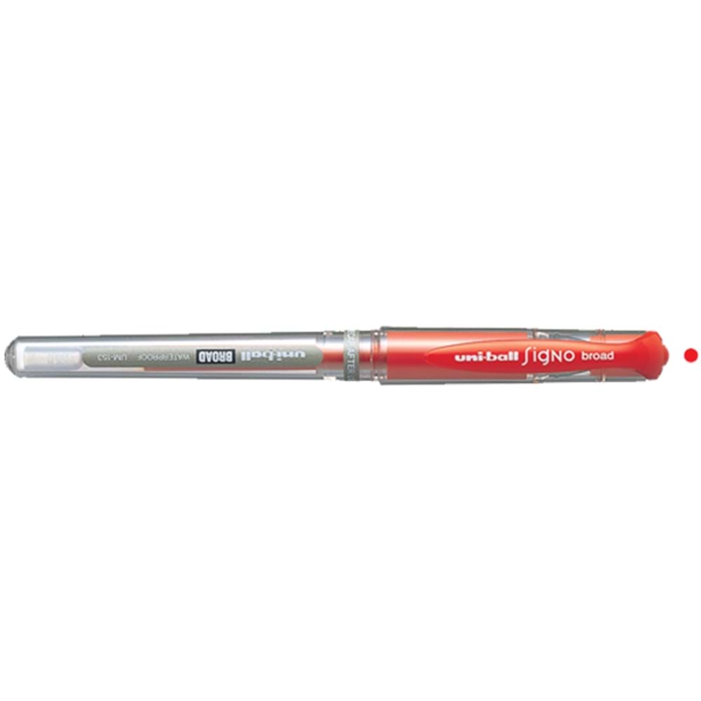 Uni-Ball Roller Kalem Signo Broad Jel Bilye Uç İmza Kalemi 1.0 MM Kırmızı UM-153 (1 Adet)