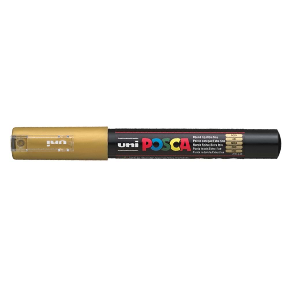 Uni-Ball Markör Boyama Posca Su Bazlı Poster 0.7 MM Altın PC-1M (1 Adet)