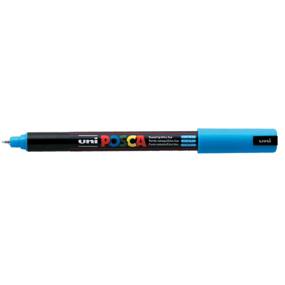 Uni-Ball Markör Boyama Posca Su Bazlı Poster 0.7 MM Açık Mavi PC-1MR (1 Adet)