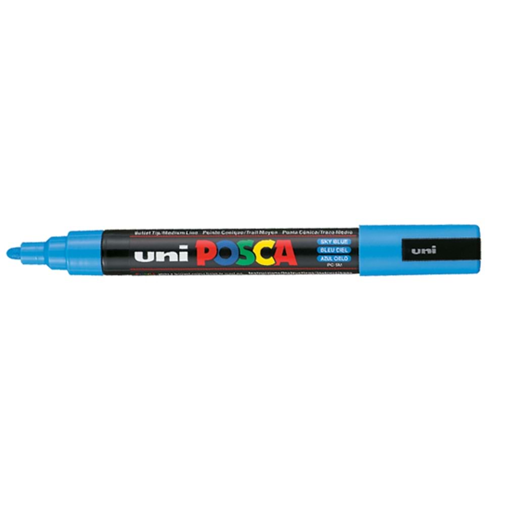 Uni-Ball Markör Boyama Posca Su Bazlı Poster 1.8-2.5 MM Gök Mavi PC-5M (1 Adet)