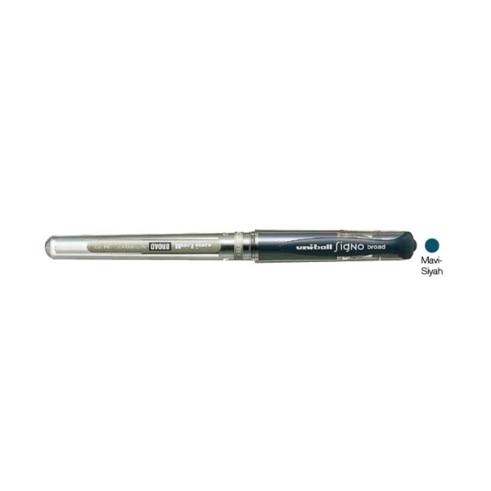 Uni-Ball Roller Kalem Signo Broad Jel Bilye Uç İmza Kalemi 1.0 MM Mavi Siyah UM-153 (1 Adet)