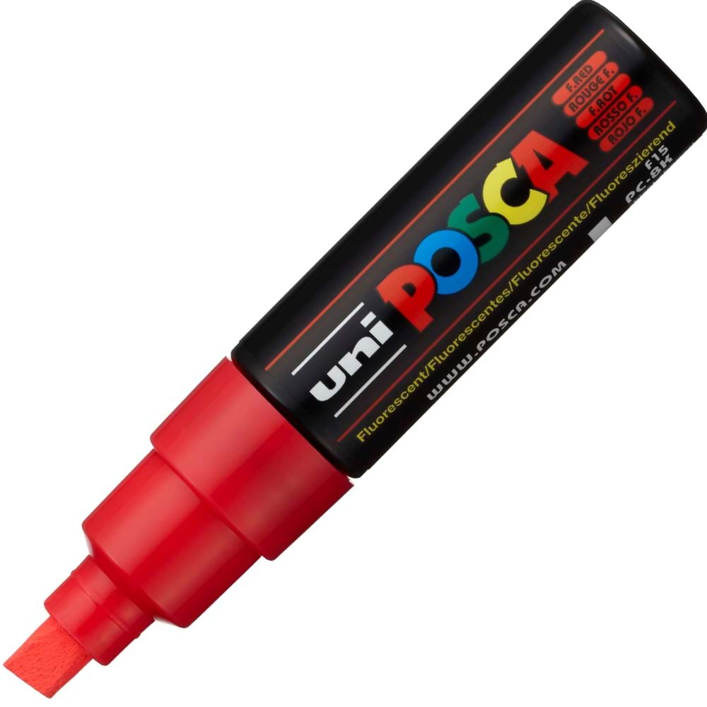 Uni-Ball Posca 8.0 Su Bazlı Poster Markörü F.Kırmızı PC-8K (1 Adet)