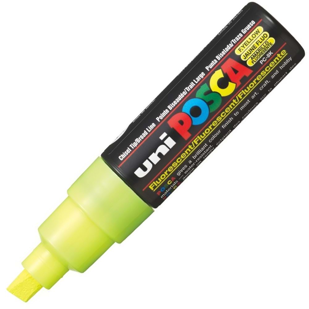 Uni-Ball Posca 8.0 Su Bazlı Poster Markörü F.Sarı PC-8K (1 Adet)