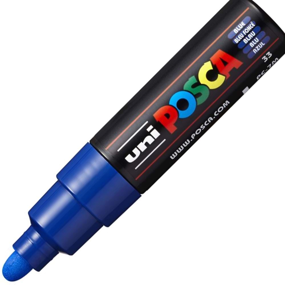 Uni-Ball Posca 4.5-5.5 Su Bazlı Poster Markörü Mavi PC-7M (1 Adet)