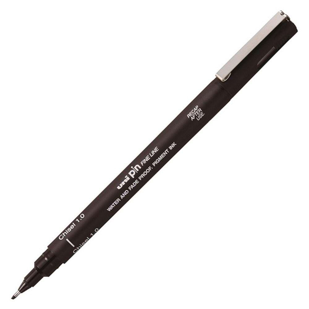 Uni-Ball Pin 1.0 Fine Line Kesik Uçlu Kalem Siyah PIN CS1-200 (1 Adet)