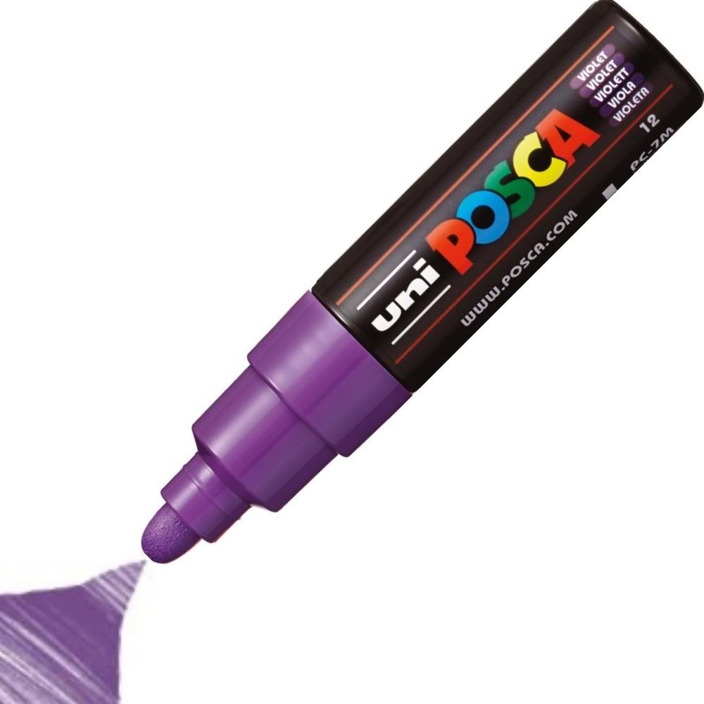 Uni-Ball Posca 4.5-5.5 Su Bazlı Poster Markörü Mor PC-7M (1 Adet)