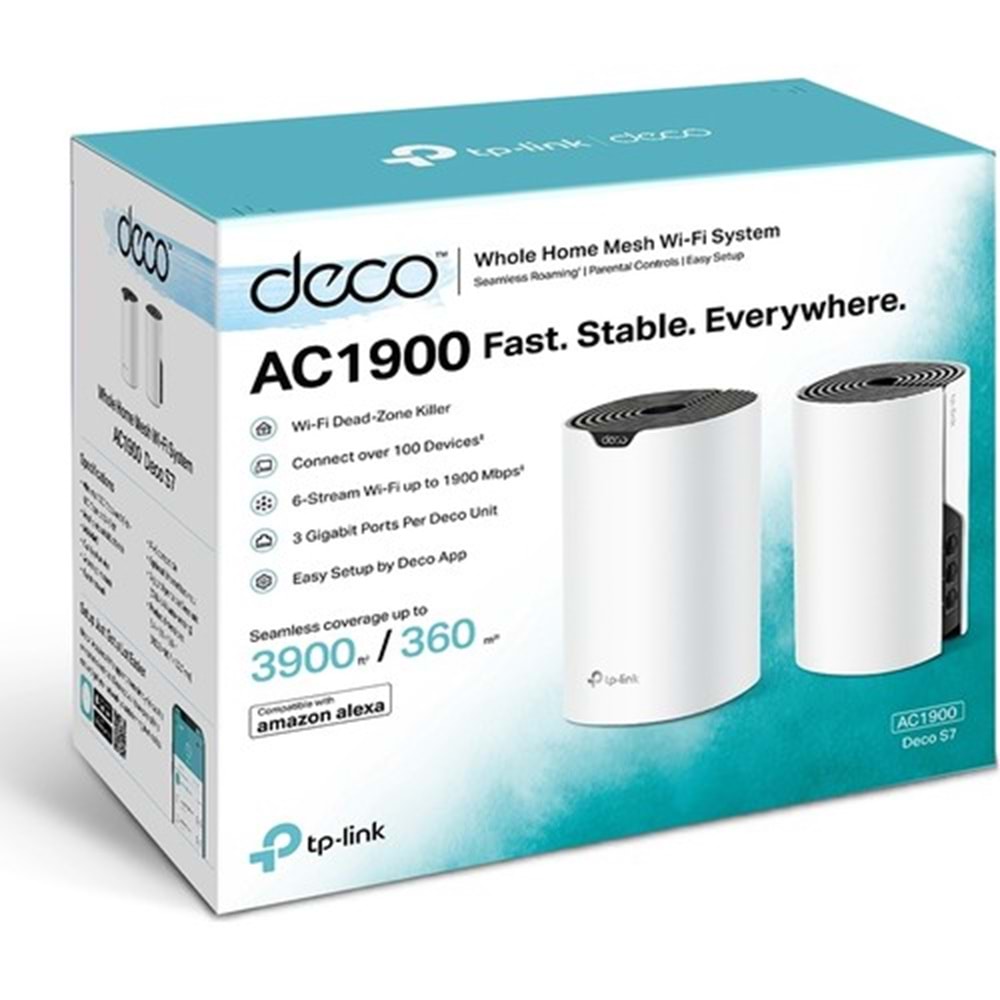 Tp-Link DECO S7 2Li Paket AC1900 Tüm Evi Kapsayan Mesh Wifi Sistemi