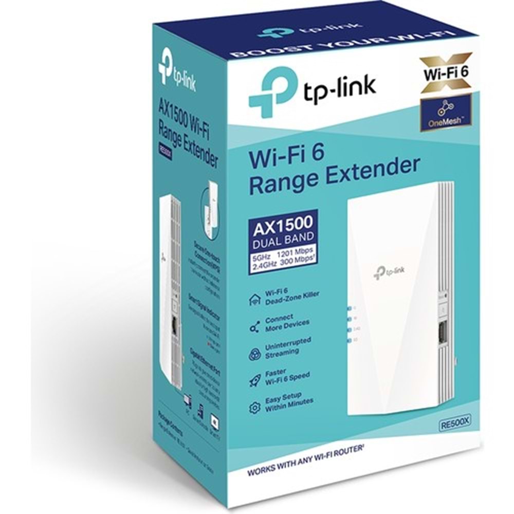 Tp-Link RE500X Wifi 6 Range Extender-Menzil Genişletici AX1500