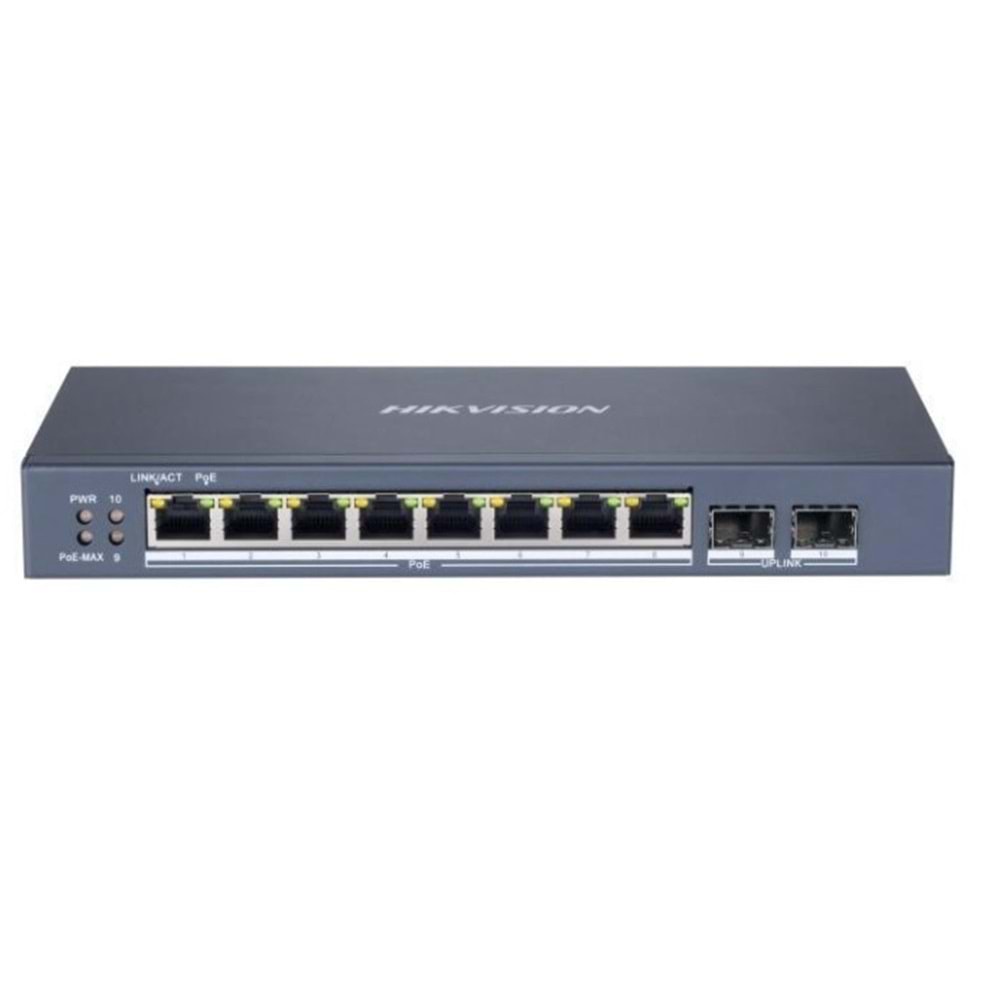 Hikvision DS-3E1510P-SI 8 Port 10-100-1000 Mbps Gigabit Akıllı Yönetilebilir PoE Switch